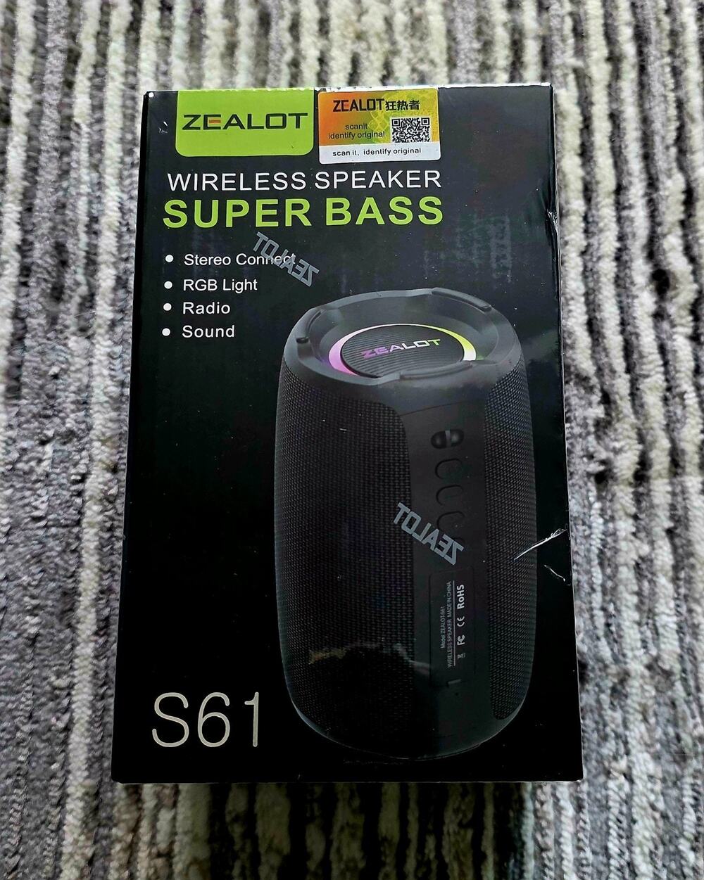 "Zealot S61 Wireless Bluetooth Speaker Super Bass RGB Light NEW SEALED"